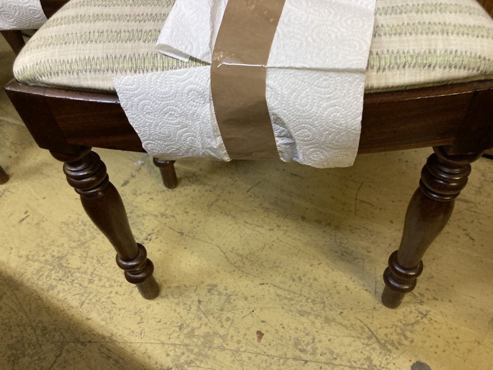 A set of eight Regency design mahogany dining chairs